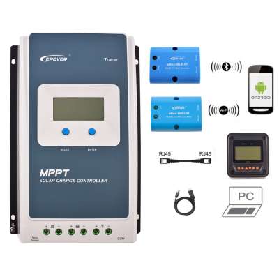 EPever MPPT Solar Charge Controller 10A 20A 30A 40A with MT50 Wifi Bluetooth PC Communication and Remote Temp Sensor Optional